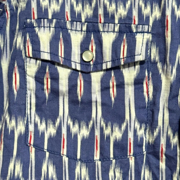 Rock & Roll Cowboy Ikat Southwestern Print Pearl Snap Western Shirt Size Small - Picture 4 of 11